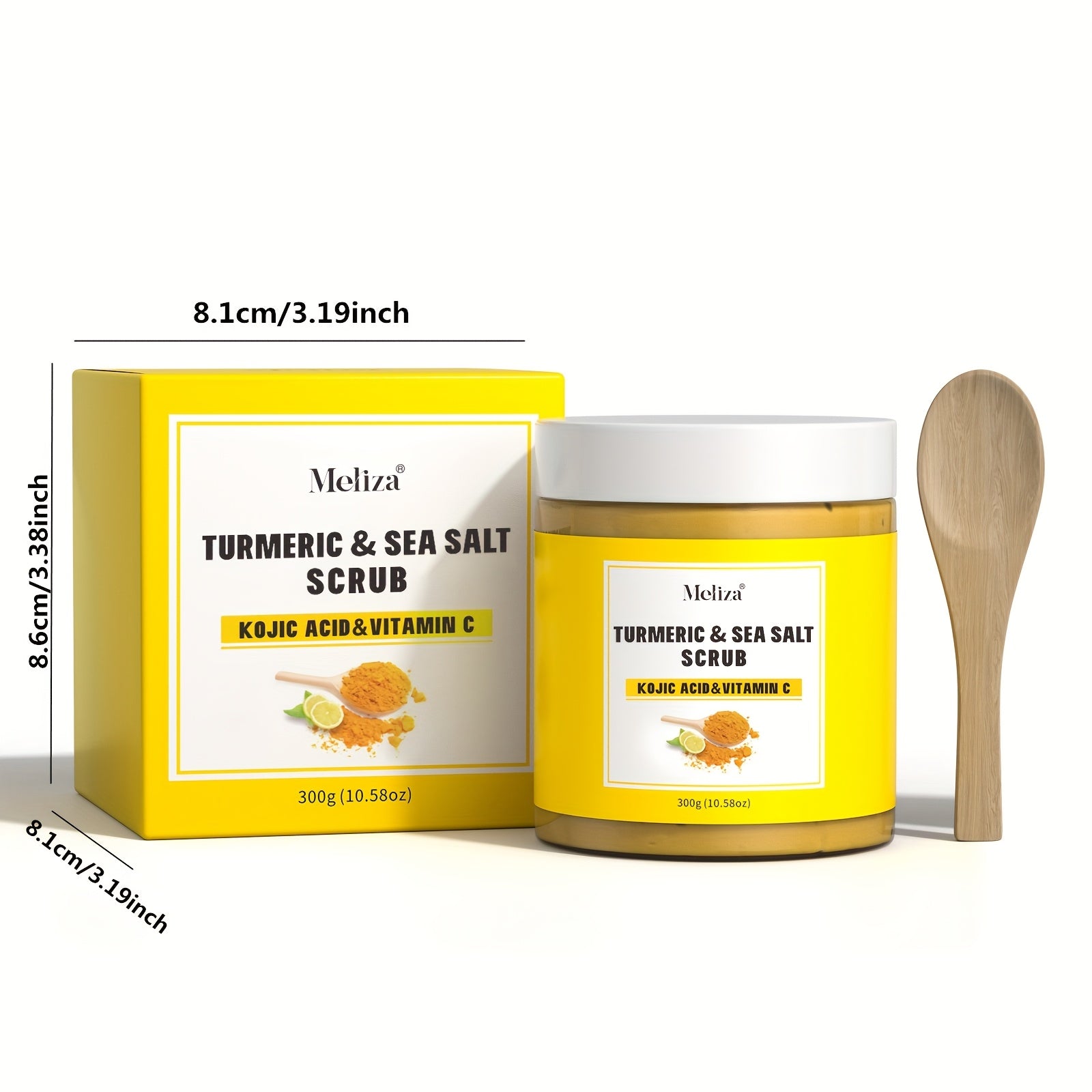 300g Turmeric Honey Body Scrub VC Body Scrub Cleanses Light Beige with Sea Salt Exfoliation, Suitable for All Light Beige Types - Essential Gift for Mom, Family, Wife, and Friends